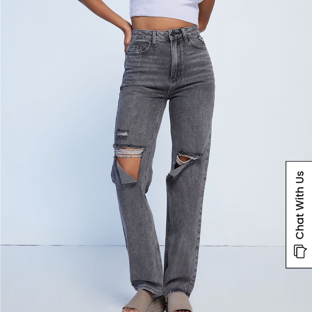 Black ripped boyfriend jeans